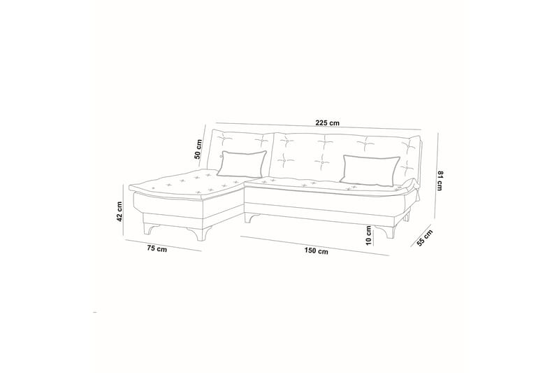 Riversdale Bäddsoffa m. Divan 4-sits - Ljusgrå - Möbler - Soffa - Bäddsoffa