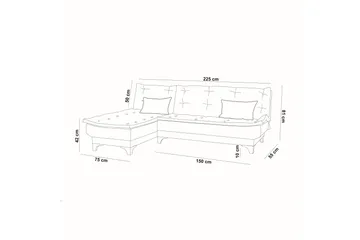 Riversdale Bäddsoffa m. Divan 4-sits - Ljusgrå - Möbler - Soffa - Bäddsoffa