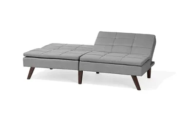 Ronne 2-sits Bäddbar Rektangulär Bäddsoffa i Tyg med Träben - Grå - Möbler - Soffa - Bäddsoffa