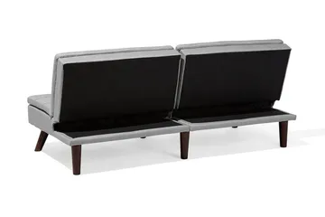 Ronne 2-sits Bäddbar Rektangulär Bäddsoffa i Tyg med Träben - Grå - Möbler - Soffa - Bäddsoffa