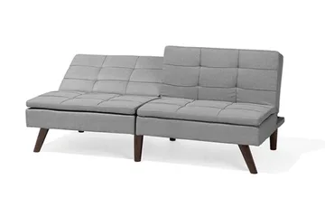 Ronne 2-sits Bäddbar Rektangulär Bäddsoffa i Tyg med Träben - Grå - Möbler - Soffa - Bäddsoffa