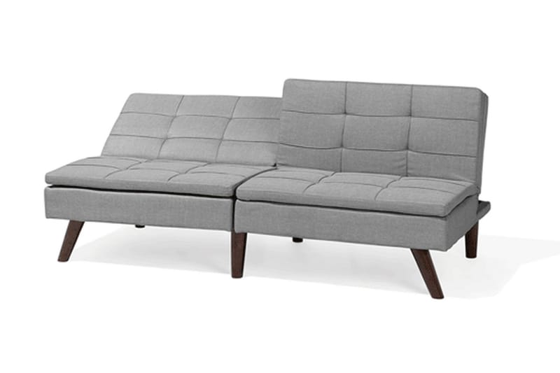 Ronne 2-sits Bäddbar Rektangulär Bäddsoffa i Tyg med Träben - Grå - Möbler - Soffa - Bäddsoffa