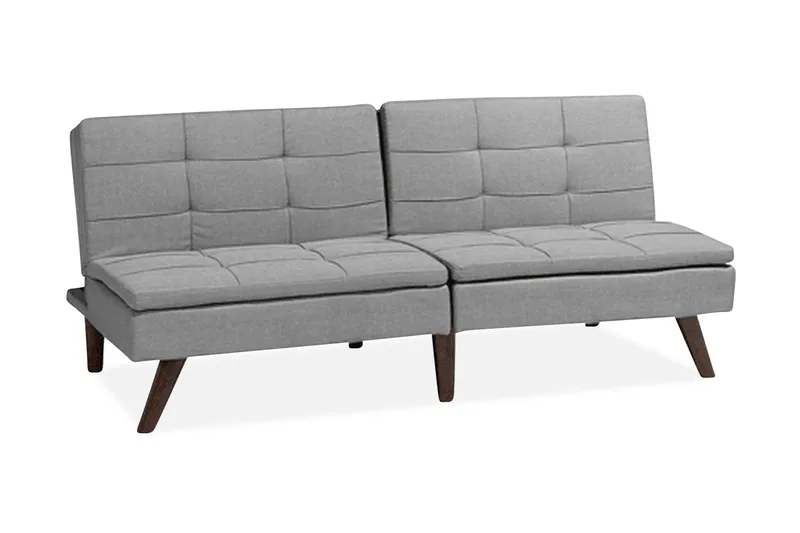 Ronne 2-sits Bäddbar Rektangulär Bäddsoffa i Tyg med Träben, Grå