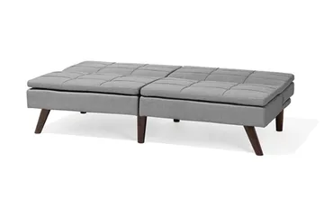 Ronne 2-sits Bäddbar Rektangulär Bäddsoffa i Tyg med Träben - Grå - Möbler - Soffa - Bäddsoffa