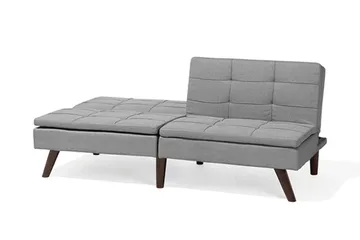 Ronne 2-sits Bäddbar Rektangulär Bäddsoffa i Tyg med Träben - Grå - Möbler - Soffa - Bäddsoffa