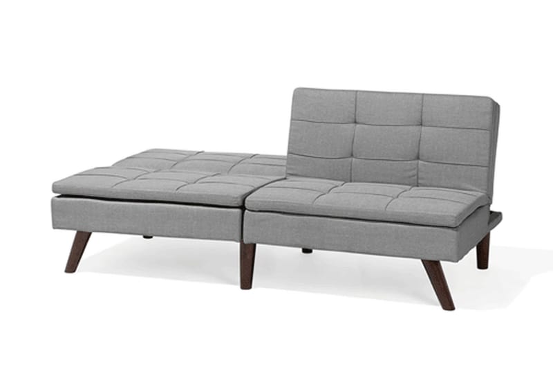 Ronne 2-sits Bäddbar Rektangulär Bäddsoffa i Tyg med Träben - Grå - Möbler - Soffa - Bäddsoffa