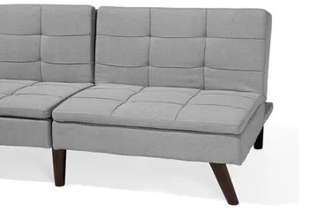 Ronne 2-sits Bäddbar Rektangulär Bäddsoffa i Tyg med Träben - Grå - Möbler - Soffa - Bäddsoffa