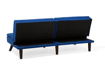 Ronne 2-sits Fällbar Rektangulär Bäddsoffa i Tyg med Träben - Blå - Möbler - Soffa - Bäddsoffa