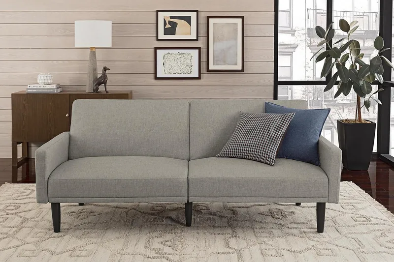 Room Essential 2-sits Bäddsoffa Ljuslinnegrå - Dorel Home - Möbler - Soffa - Bäddsoffa - Längsbäddad bäddsoffa