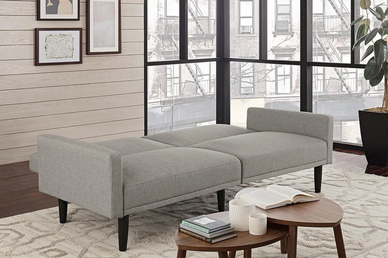 Room Essential 2-sits Bäddsoffa Ljuslinnegrå - Dorel Home - Möbler - Soffa - Bäddsoffa - Längsbäddad bäddsoffa