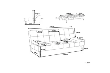 Roxen Bäddsoffa 168 cm - Blå - Möbler - Soffa - Bäddsoffa