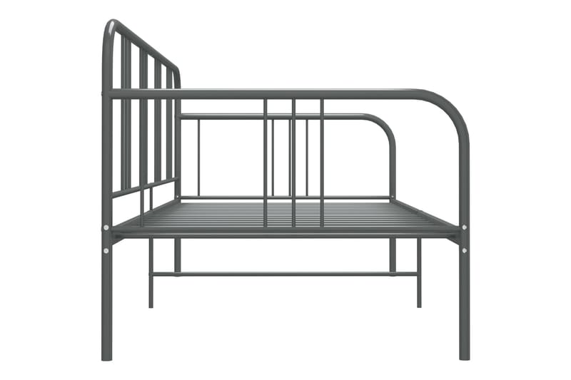 Sängram bäddsoffa grå metall 90x200 cm - Grå - Bäddsoffa
