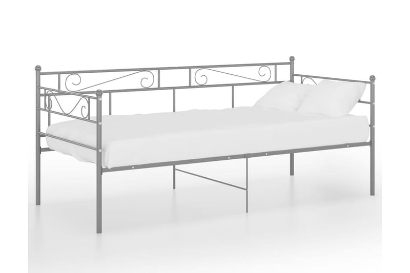Sängram bäddsoffa grå metall 90x200 cm - Grå - Möbler - Soffa - Bäddsoffa
