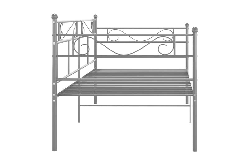 Sängram bäddsoffa grå metall 90x200 cm - Grå - Möbler - Soffa - Bäddsoffa