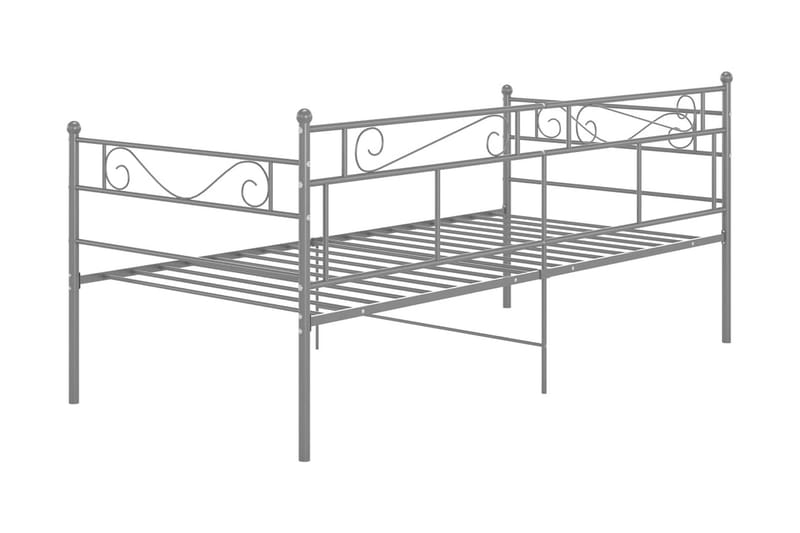 Sängram bäddsoffa grå metall 90x200 cm - Grå - Möbler - Soffa - Bäddsoffa
