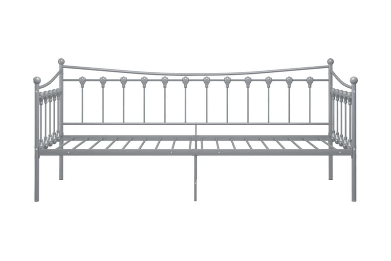 Sängram bäddsoffa grå metall 90x200 cm - Grå - Bäddsoffa