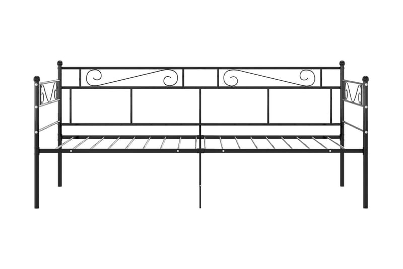 Sängram bäddsoffa svart metall 90x200 cm - Svart - Bäddsoffa