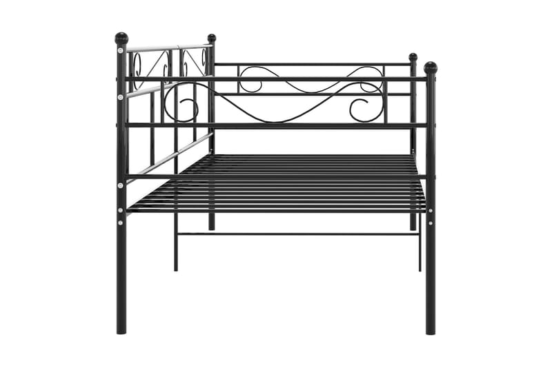 Sängram bäddsoffa svart metall 90x200 cm - Svart - Bäddsoffa