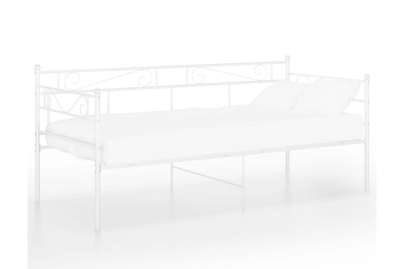 Sängram bäddsoffa vit metall 90x200 cm - Vit - Möbler - Soffa - Bäddsoffa