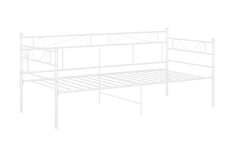 Sängram bäddsoffa vit metall 90x200 cm - Vit - Möbler - Soffa - Bäddsoffa