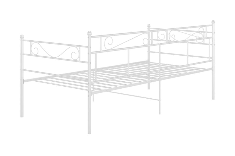 Sängram bäddsoffa vit metall 90x200 cm - Vit - Möbler - Soffa - Bäddsoffa