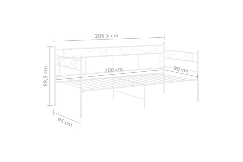 Sängram bäddsoffa vit metall 90x200 cm - Vit - Möbler - Soffa - Bäddsoffa