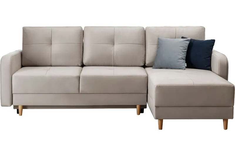 Saimon Bäddsoffa m. Divan med Förvaring 3-sits, Grå