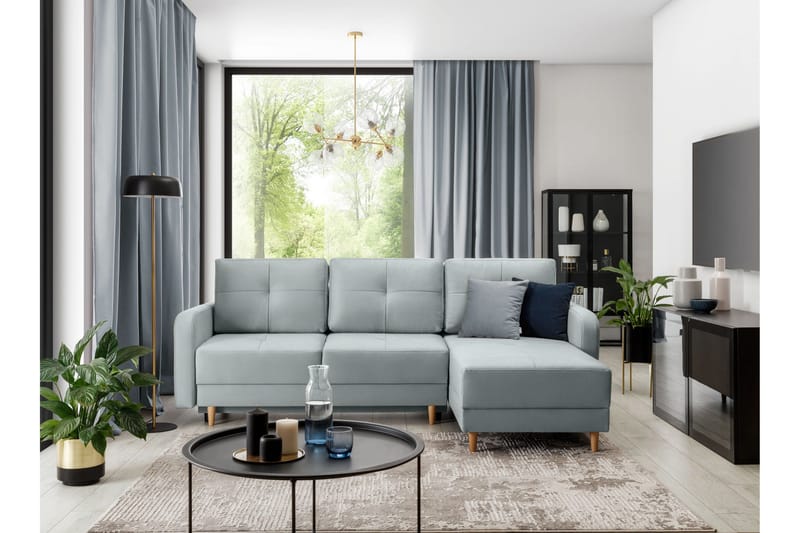 Saimon Bäddsoffa m. Divan med Förvaring 3-sits - Grå - Möbler - Soffa - Bäddsoffa