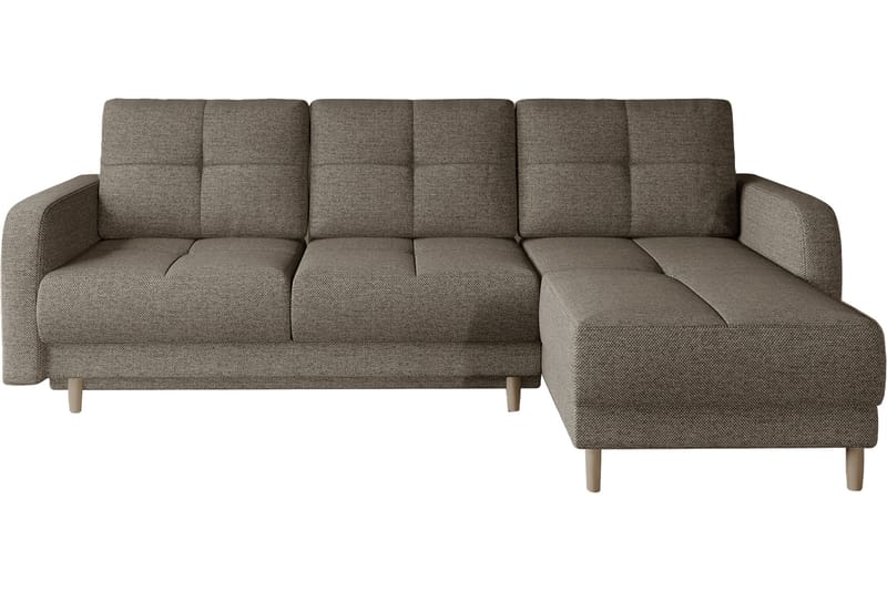 Saimon Bäddsoffa m. Divan med Förvaring 3-sits - Mörkbeige - Bäddsoffa - Bäddsoffa divan