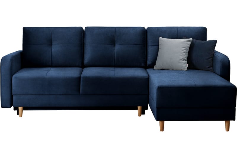 Saimon Bäddsoffa m. Divan med Förvaring 3-sits - Mörkblå - Bäddsoffa - Bäddsoffa divan