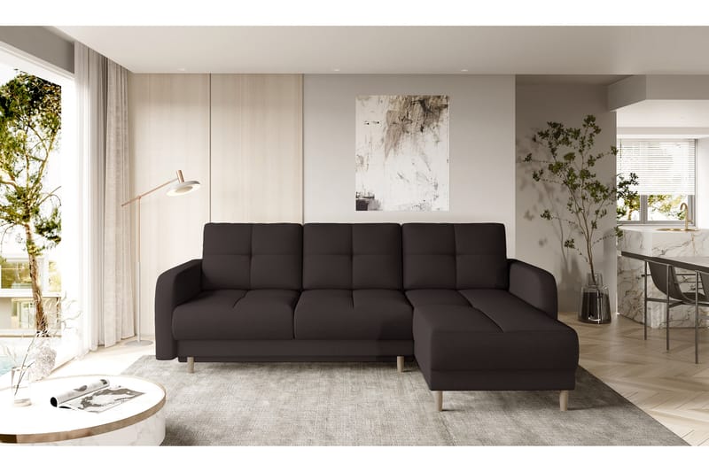 Saimon Bäddsoffa m. Divan med Förvaring 3-sits - Mörkbrun - Möbler - Soffa - Bäddsoffa