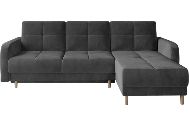 Saimon Bäddsoffa m. Divan med Förvaring 3-sits - Mörkgrå - Bäddsoffa - Bäddsoffa divan