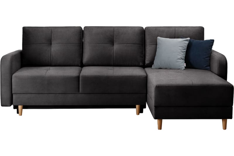 Saimon Bäddsoffa m. Divan med Förvaring 3-sits - Mörkgrå - Bäddsoffa - Bäddsoffa divan