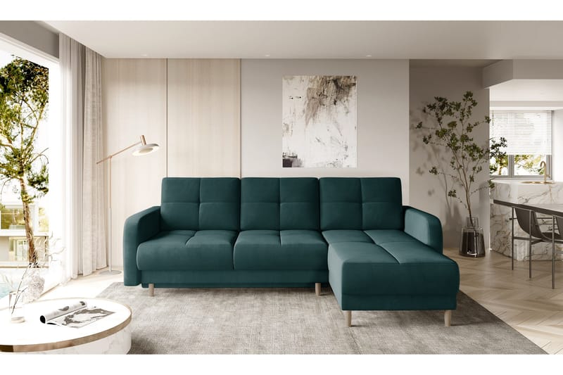 Saimon Bäddsoffa m. Divan med Förvaring 3-sits - Mörkgrön - Möbler - Soffa - Bäddsoffa