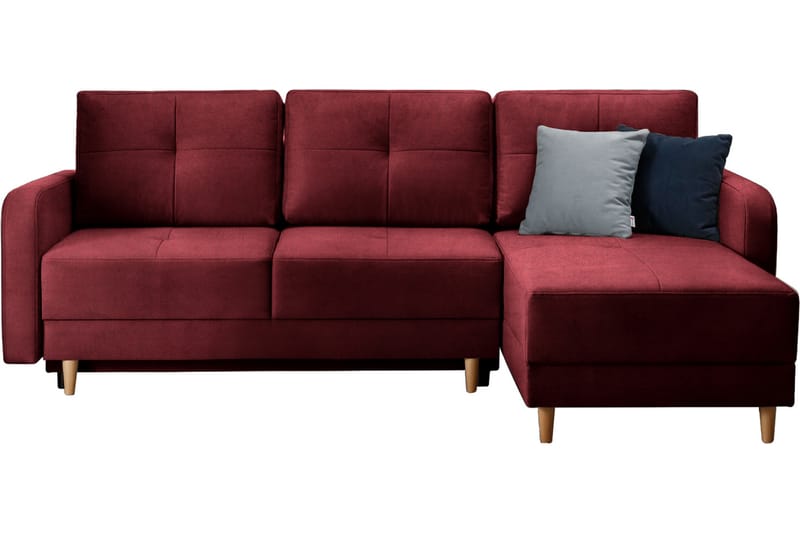 Saimon Bäddsoffa m. Divan med Förvaring 3-sits - Mörklila - Bäddsoffa - Bäddsoffa divan