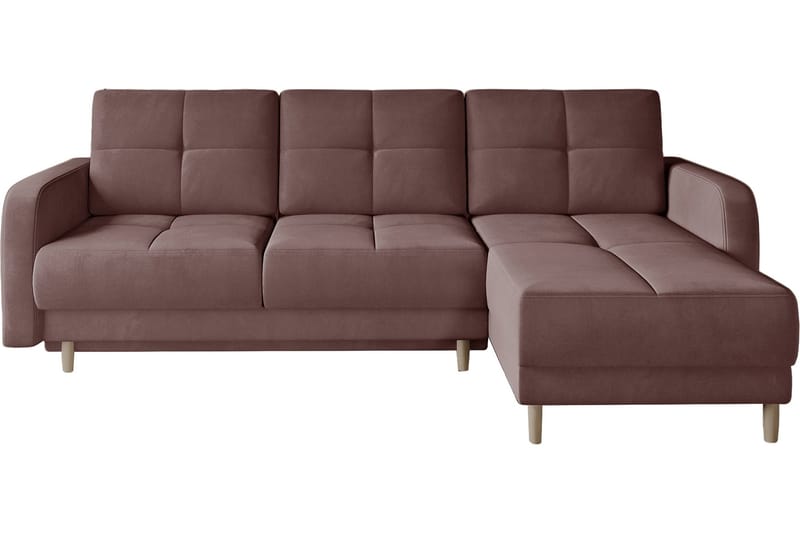 Saimon Bäddsoffa m. Divan med Förvaring 3-sits - Rosa - Möbler - Soffa - Bäddsoffa