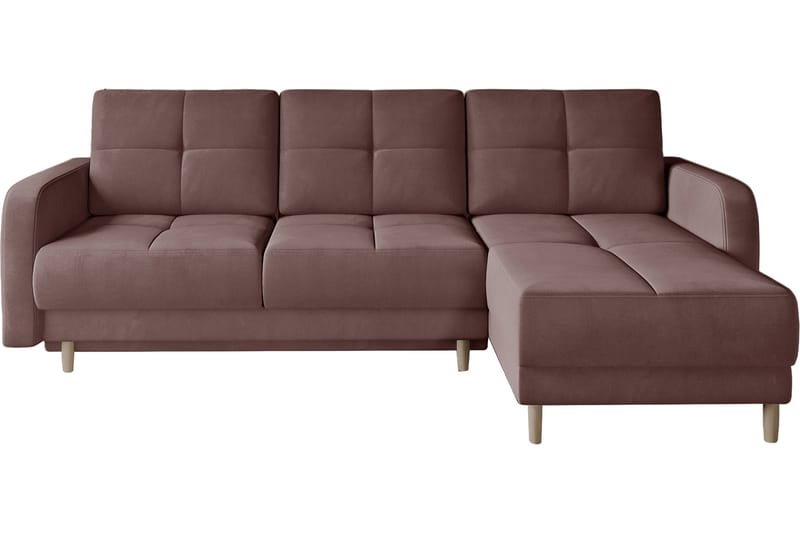 Saimon Bäddsoffa m. Divan med Förvaring 3-sits - Rosa - Bäddsoffa - Bäddsoffa divan