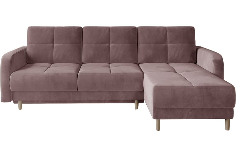 Saimon Bäddsoffa m. Divan med Förvaring 3-sits - Rosa - Bäddsoffa - Bäddsoffa divan