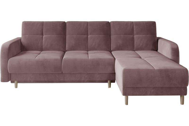 Saimon Bäddsoffa m. Divan med Förvaring 3-sits - Rosa - Möbler - Soffa - Bäddsoffa
