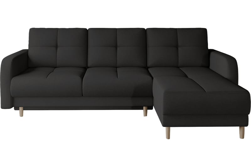 Saimon Bäddsoffa m. Divan med Förvaring 3-sits - Svart - Bäddsoffa - Bäddsoffa divan