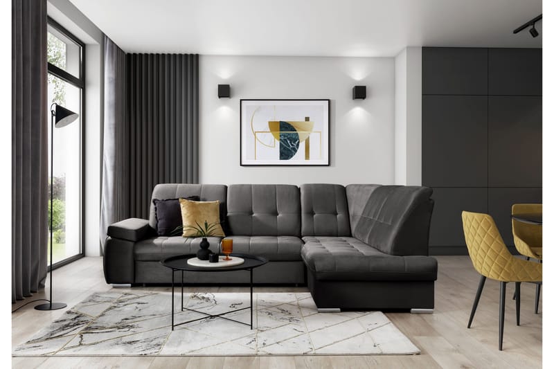 Sajana Bäddsoffa m. Schäslong 3-sits - Grå - Möbler - Soffa - Bäddsoffa