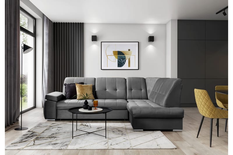 Sajana Bäddsoffa m. Schäslong 3-sits - Grå - Möbler - Soffa - Bäddsoffa