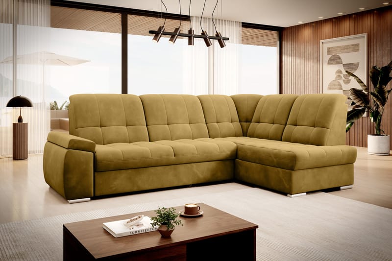 Sajana Bäddsoffa m. Schäslong 3-sits - Gul - Möbler - Soffa - Bäddsoffa