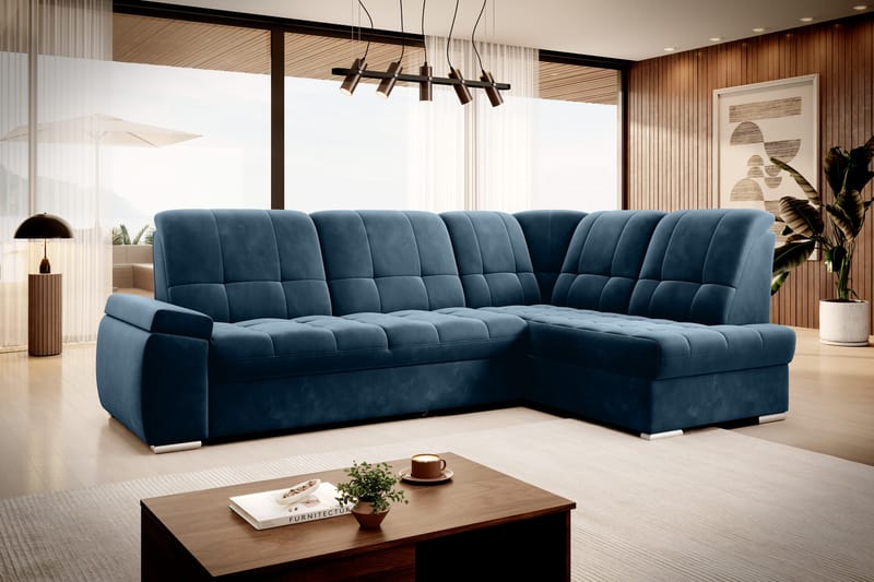 Sajana Bäddsoffa m. Schäslong 3-sits - Mörkblå - Möbler - Soffa - Bäddsoffa