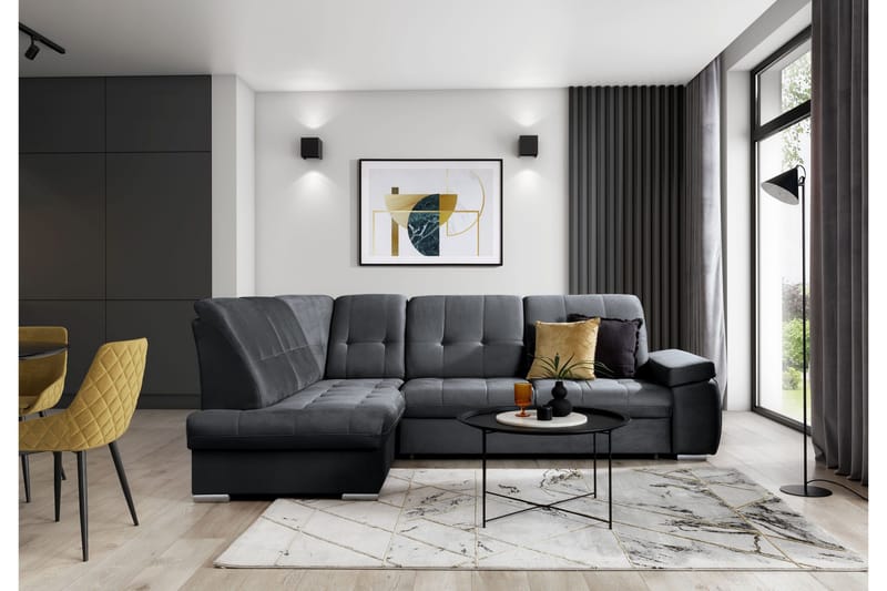 Sajana Bäddsoffa m. Schäslong 3-sits - Mörkgrå - Möbler - Soffa - Bäddsoffa