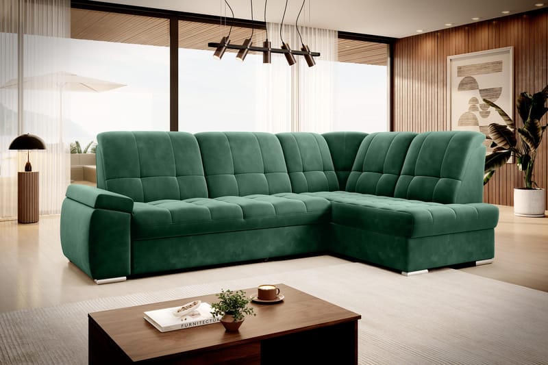 Sajana Bäddsoffa m. Schäslong 3-sits - Mörkgrön - Möbler - Soffa - Bäddsoffa