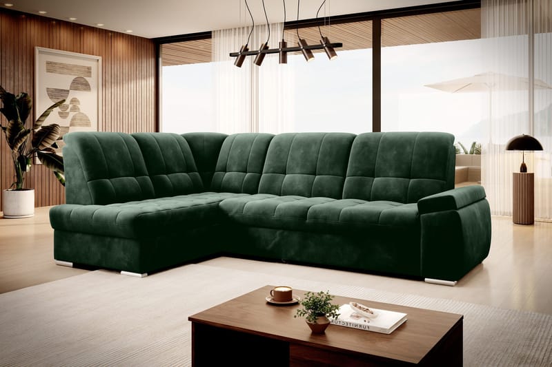 Sajana Bäddsoffa m. Schäslong 3-sits - Mörkgrön - Möbler - Soffa - Bäddsoffa