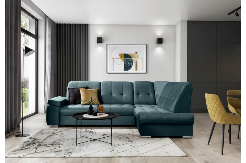 Sajana Bäddsoffa m. Schäslong 3-sits - Mörkgrön - Möbler - Soffa - Bäddsoffa