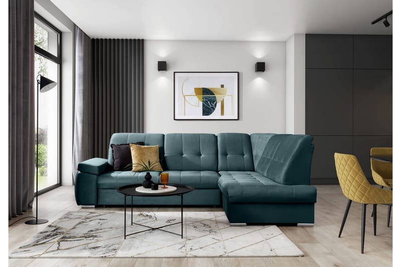 Sajana Bäddsoffa m. Schäslong 3-sits - Mörkgrön - Möbler - Soffa - Bäddsoffa