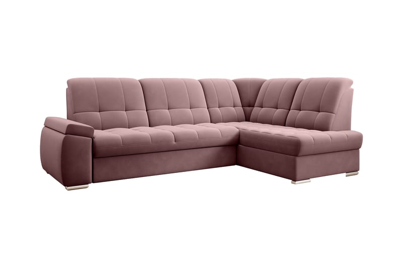 Sajana Bäddsoffa m. Schäslong 3-sits - Rosa - Bäddsoffa